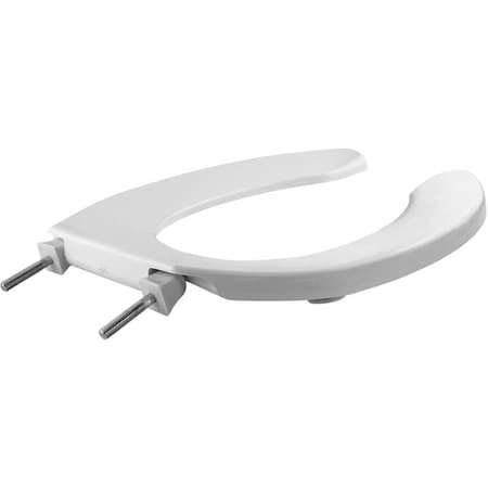 Chesterfield Elongated Plastic Open Front Less Cover Toilet Seat with Self-Sustaining Check Hinge, White CH1790862